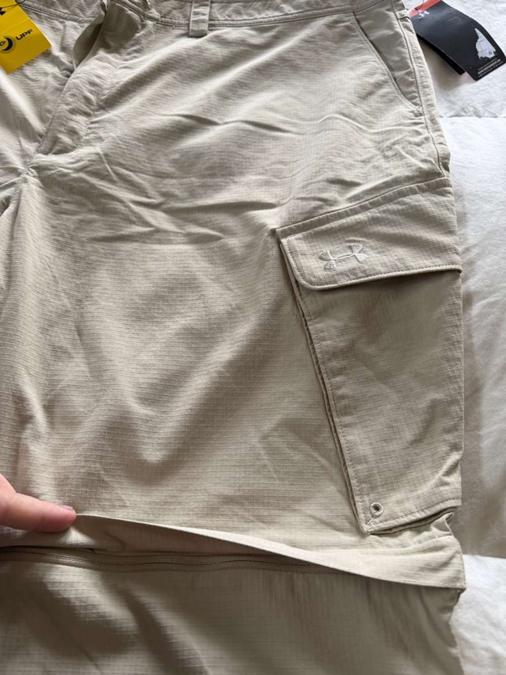 Under Armour Men's Convertible Cargo Pants in Khaki - Picture 2 of 6